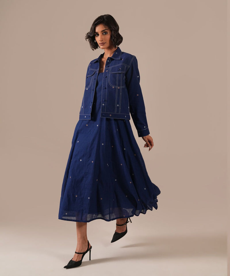 SAPPHIRE GLOW SET 100% cotton Buy SAPPHIRE GLOW SET from C&W | Co-Ord Sets for Women by Indigo Dreams in blue color for women in Singapore