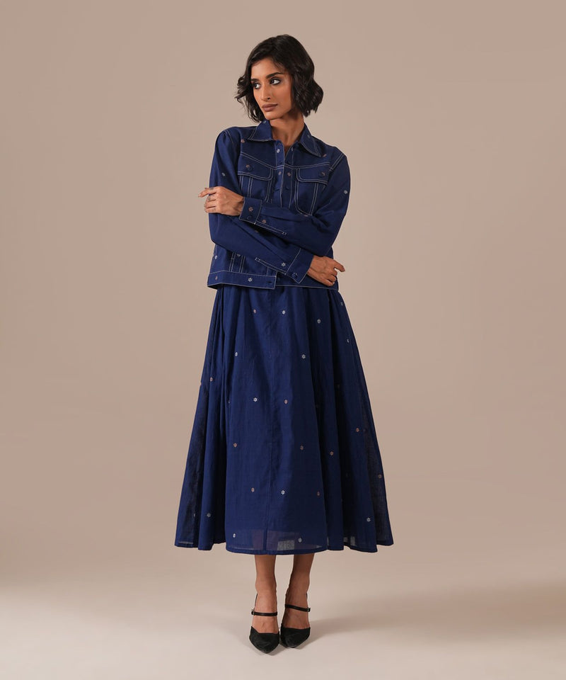 SAPPHIRE GLOW SET 100% cotton Buy SAPPHIRE GLOW SET from C&W | Co-Ord Sets for Women by Indigo Dreams in blue color for women in Singapore