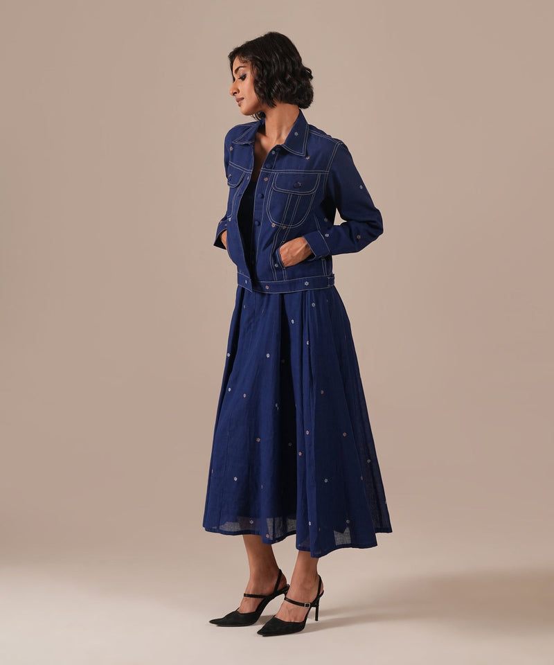 SAPPHIRE GLOW SET 100% cotton Buy SAPPHIRE GLOW SET from C&W | Co-Ord Sets for Women by Indigo Dreams in blue color for women in Singapore