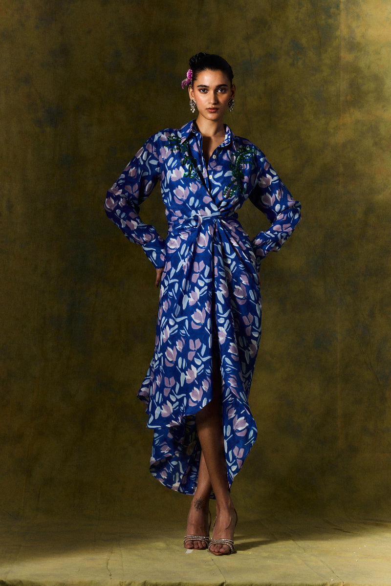 NEELAM SILK SHIRT DRESS silk by JodiLife for women in Singapore