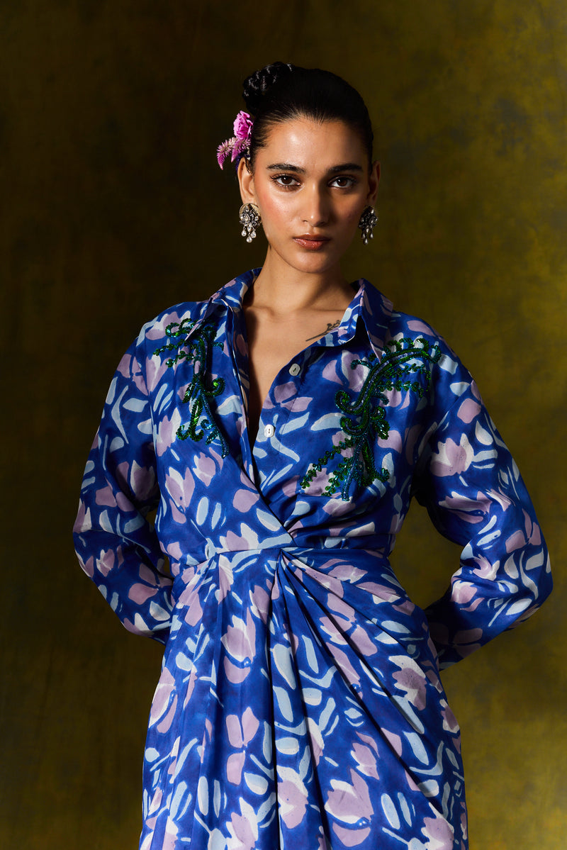 NEELAM SILK SHIRT DRESS silk by JodiLife for women in Singapore