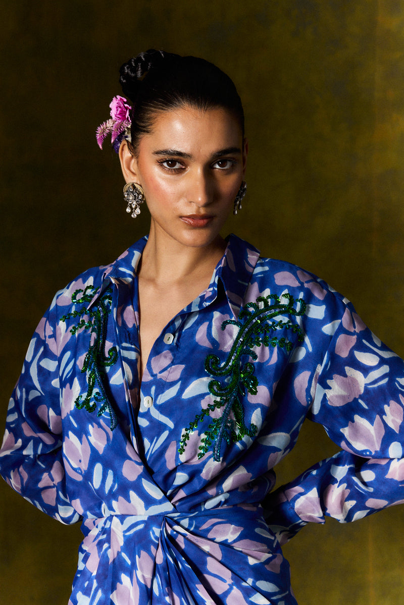 NEELAM SILK SHIRT DRESS silk by JodiLife for women in Singapore
