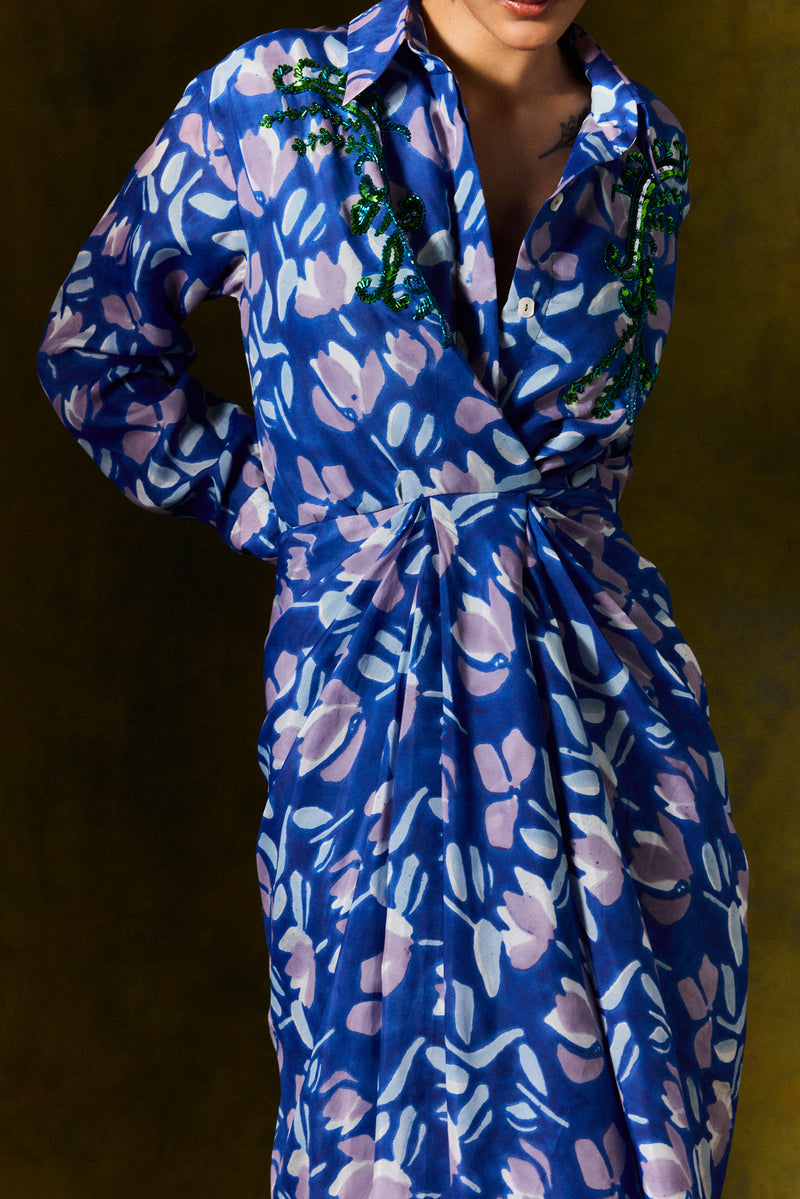 NEELAM SILK SHIRT DRESS silk by JodiLife for women in Singapore