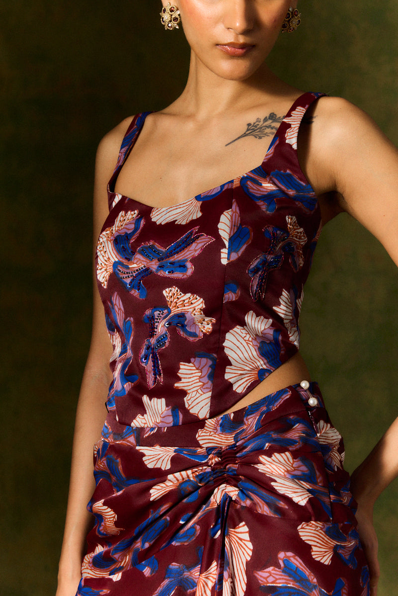 MEHER SILK SKIRT & CORSET SET satin by JodiLife for women in Singapore