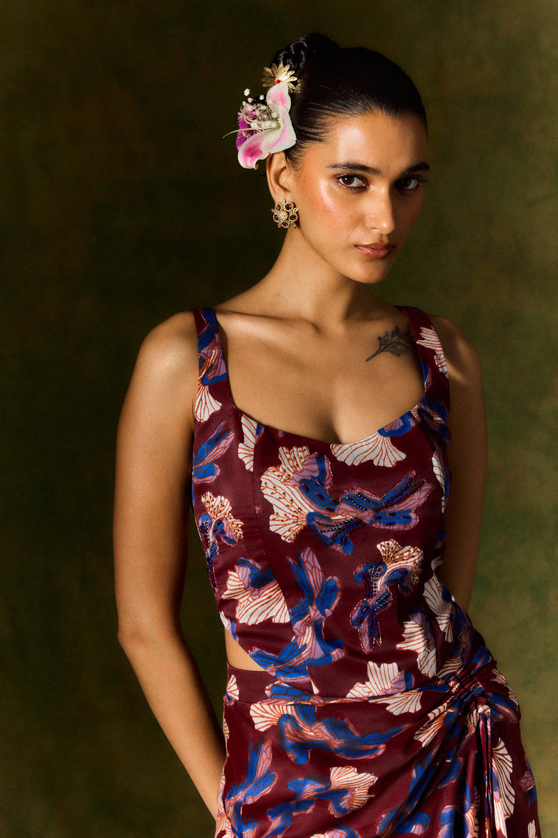 MEHER SILK SKIRT & CORSET SET satin by JodiLife for women in Singapore