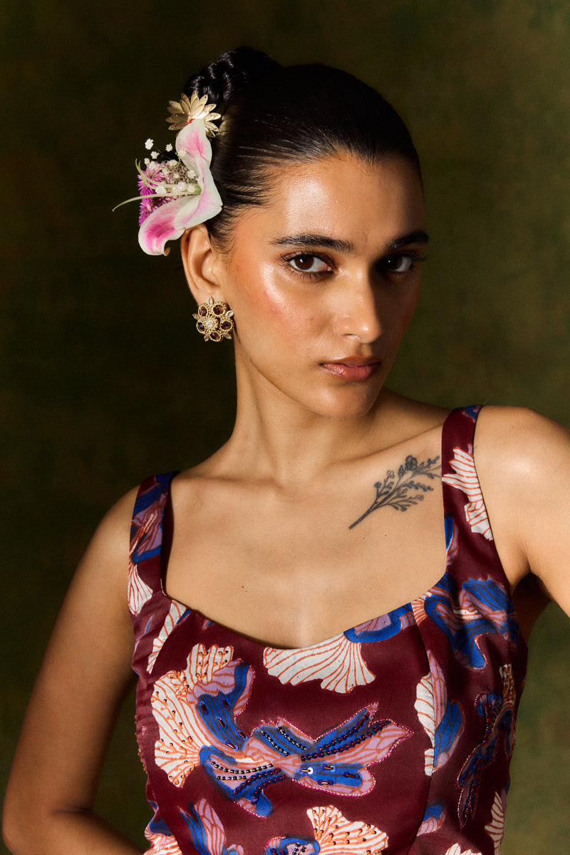 MEHER SILK SKIRT & CORSET SET satin by JodiLife for women in Singapore