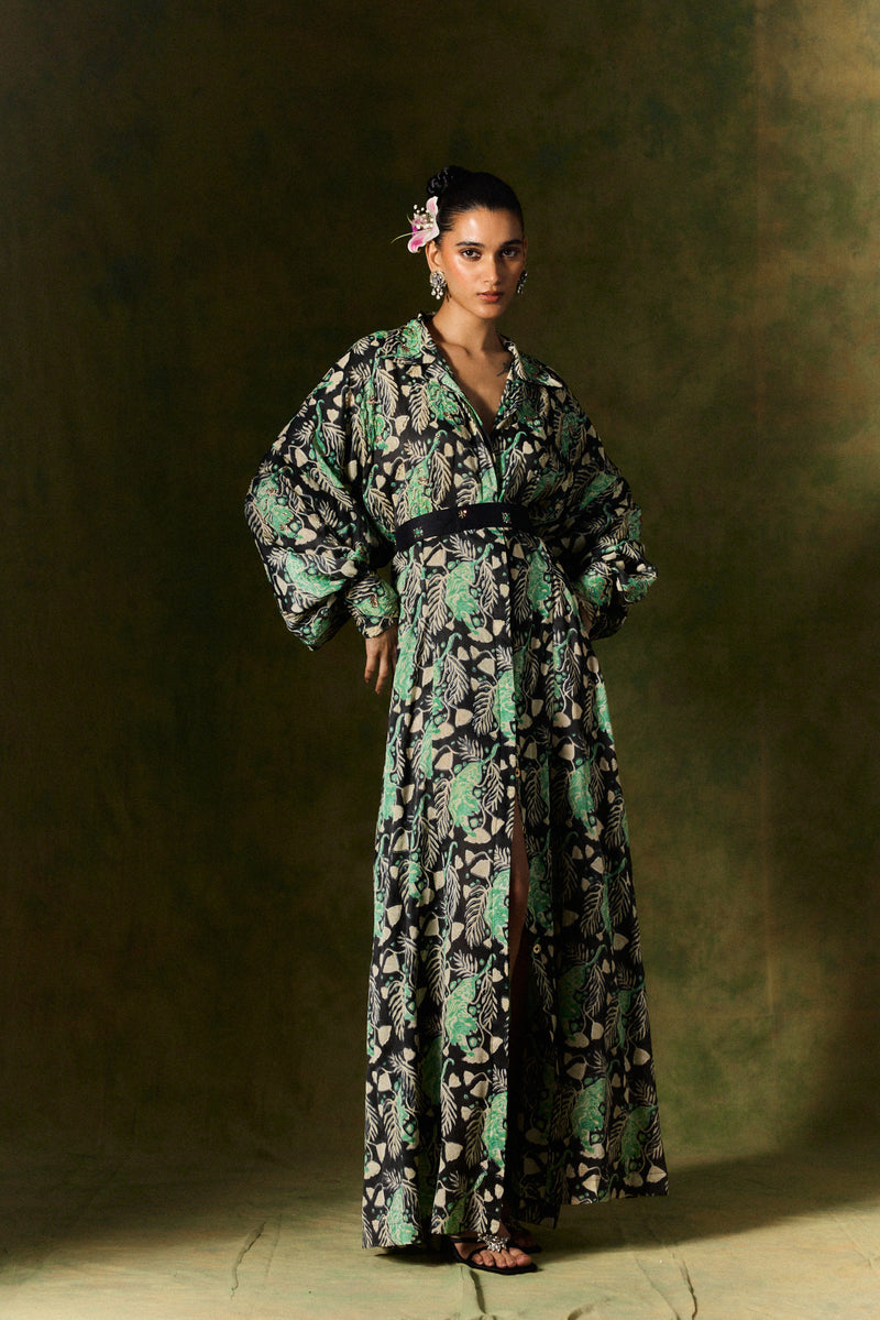 GULSHER SILK SHIRT DRESS satin by JodiLife for women in Singapore