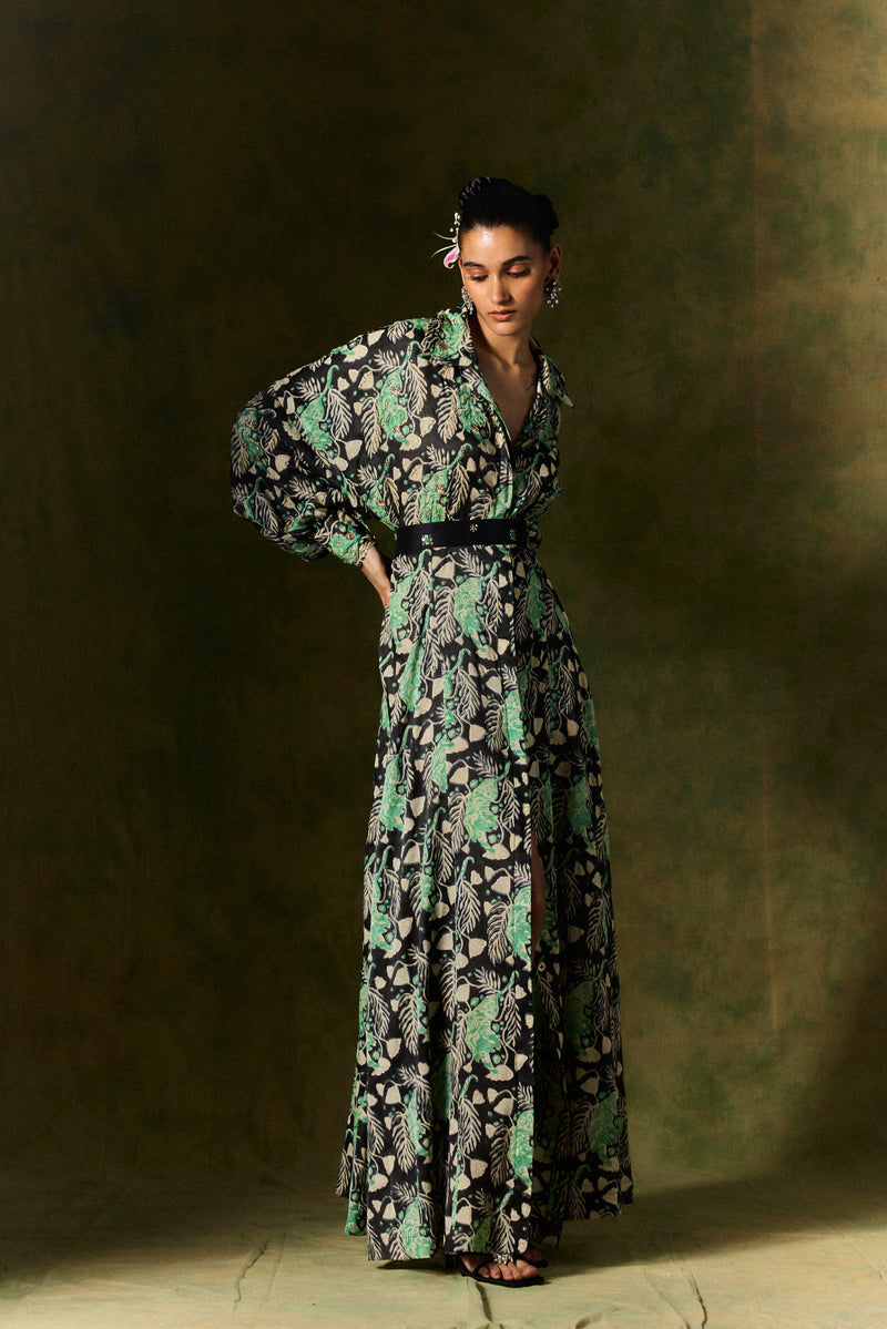 GULSHER SILK SHIRT DRESS satin by JodiLife for women in Singapore