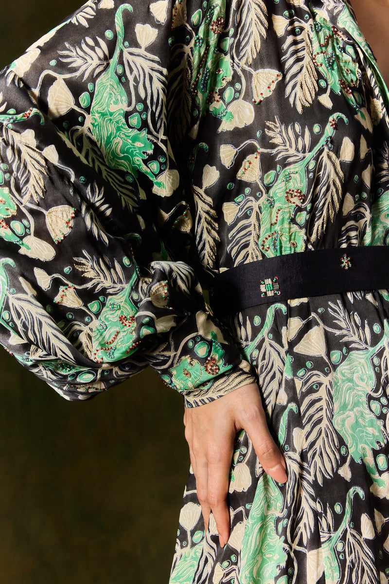 GULSHER SILK SHIRT DRESS satin by JodiLife for women in Singapore