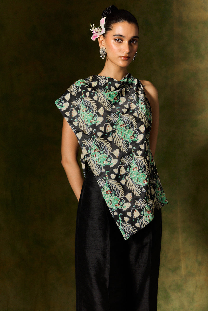 GULSHER SILK TROUSER SET satin by JodiLife for women in Singapore