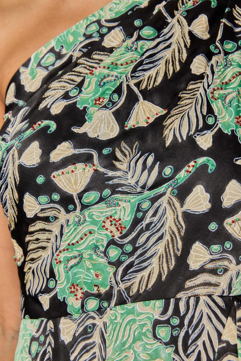 GULSHER ONE SHOULDER SILK DRESS satin by JodiLife for women in Singapore