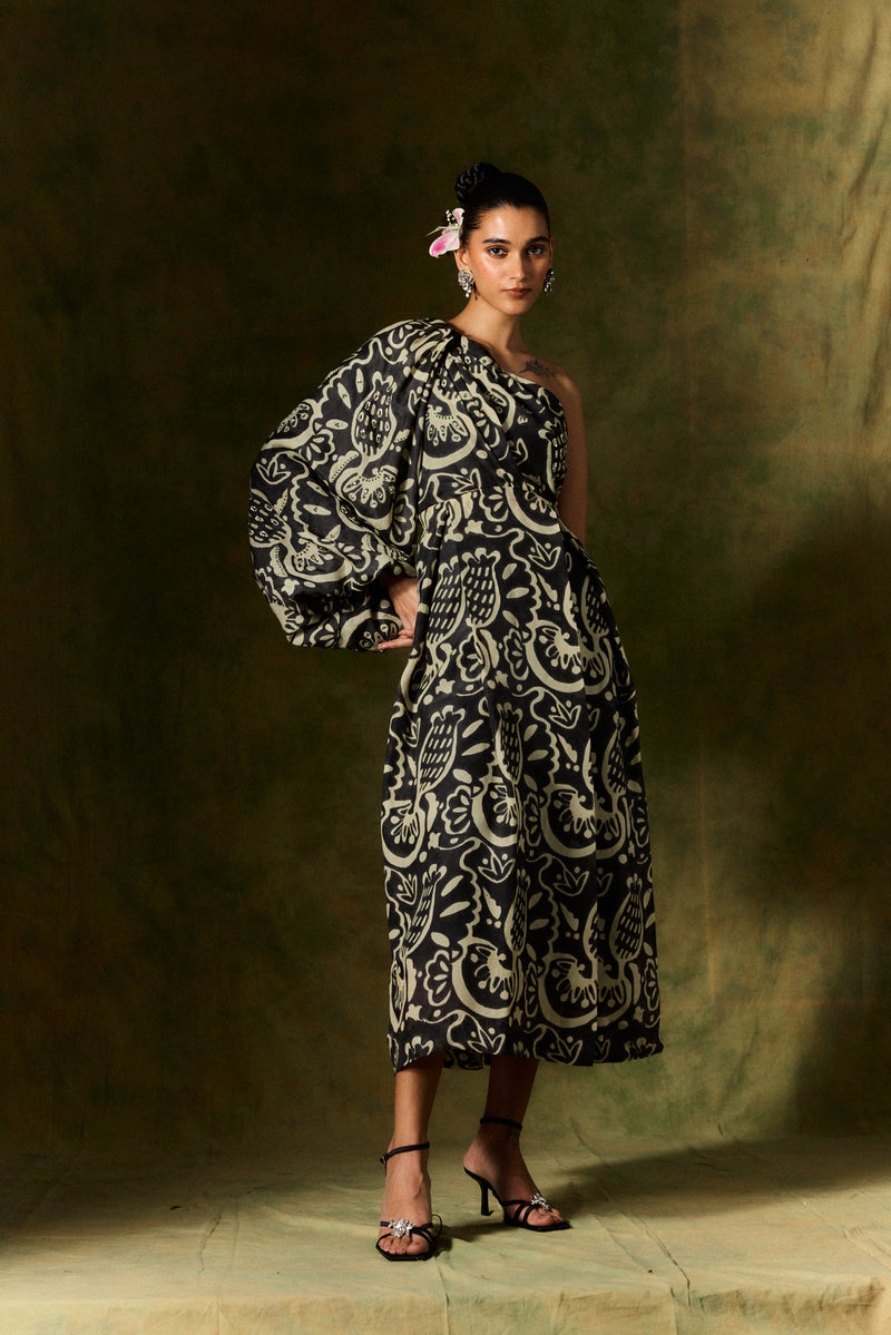 NIDA SILK ONE SHOULDER DRESS silk by JodiLife for women in Singapore