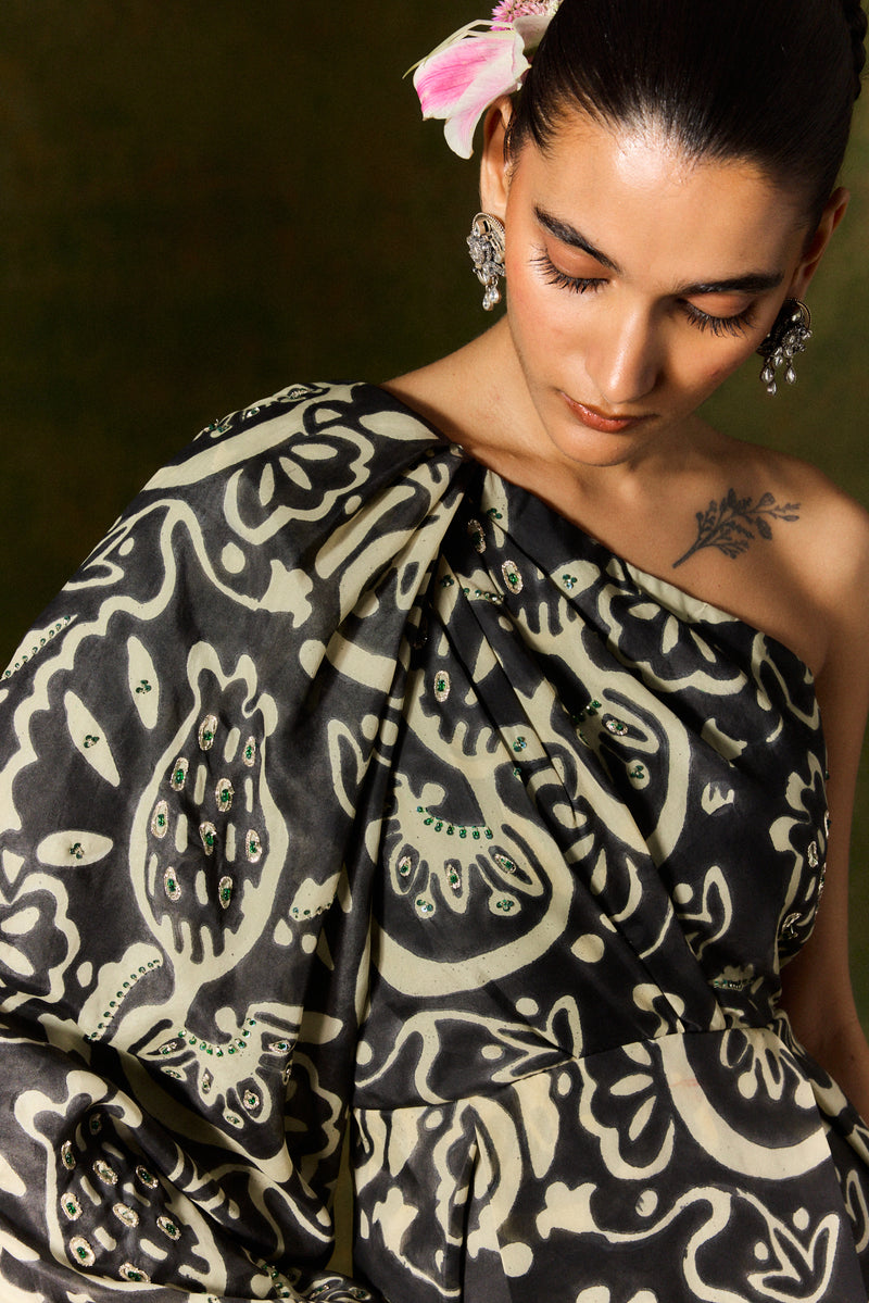 NIDA SILK ONE SHOULDER DRESS silk by JodiLife for women in Singapore