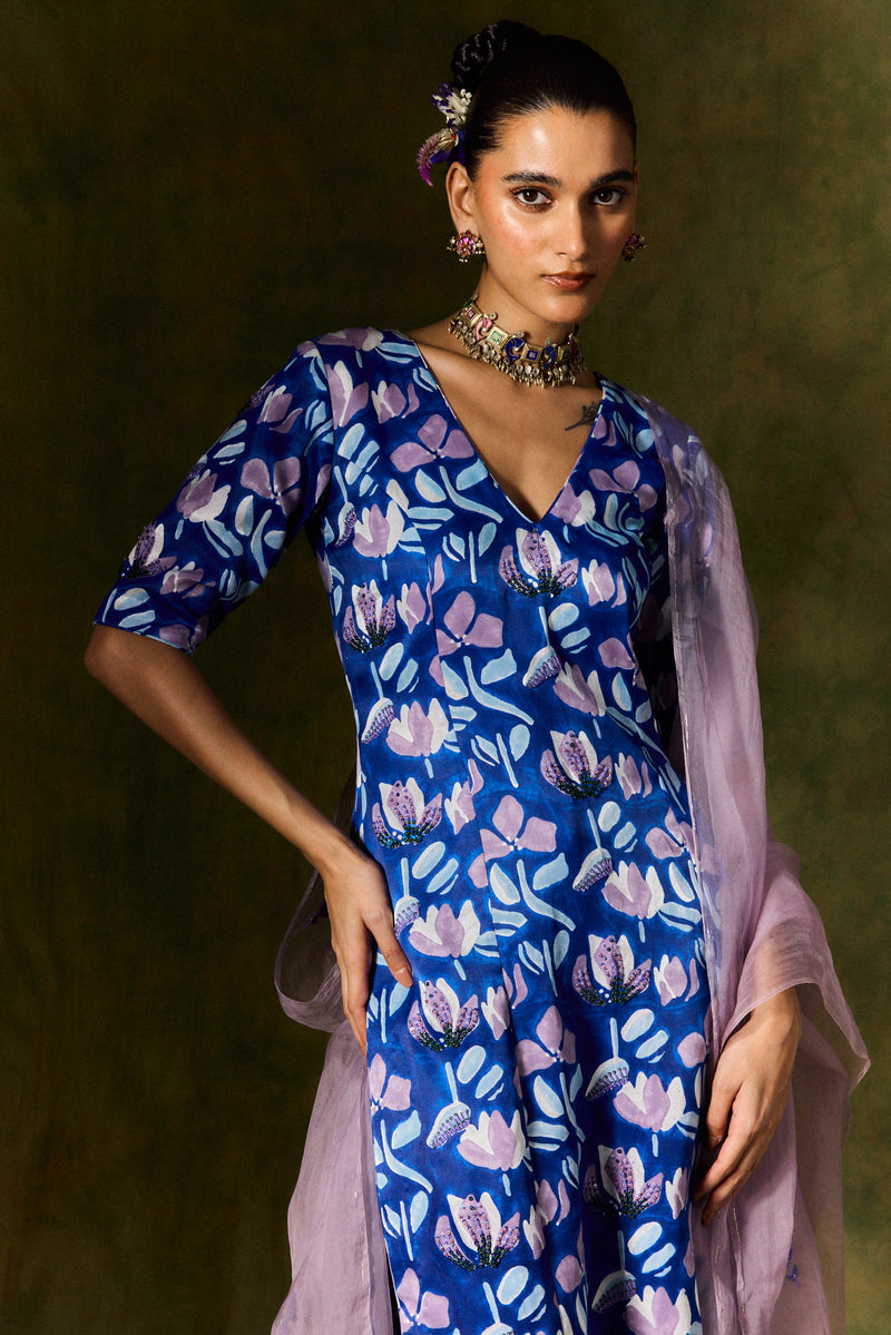NEELAM SILK KURTA SET + DUPATTA organza by JodiLife for women in Singapore