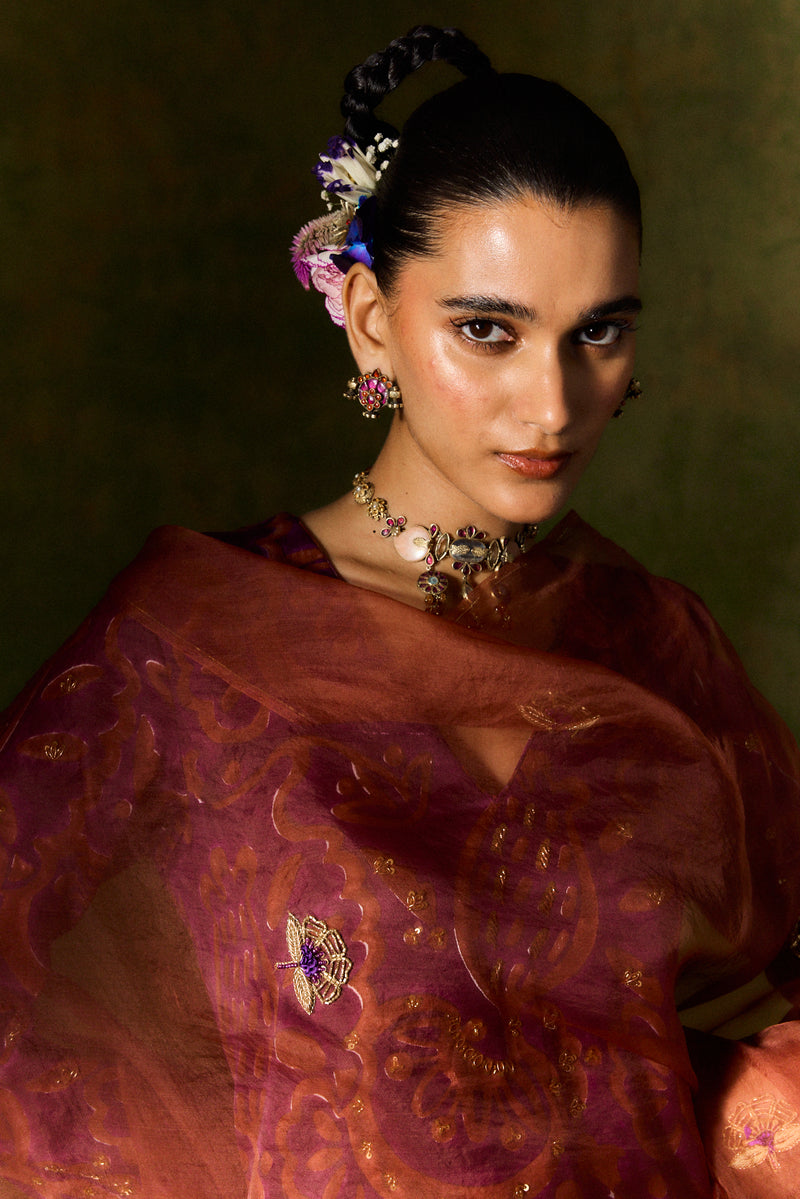 SAANJH ORGANZA SILK DUPATTA organza by JodiLife for women in Singapore