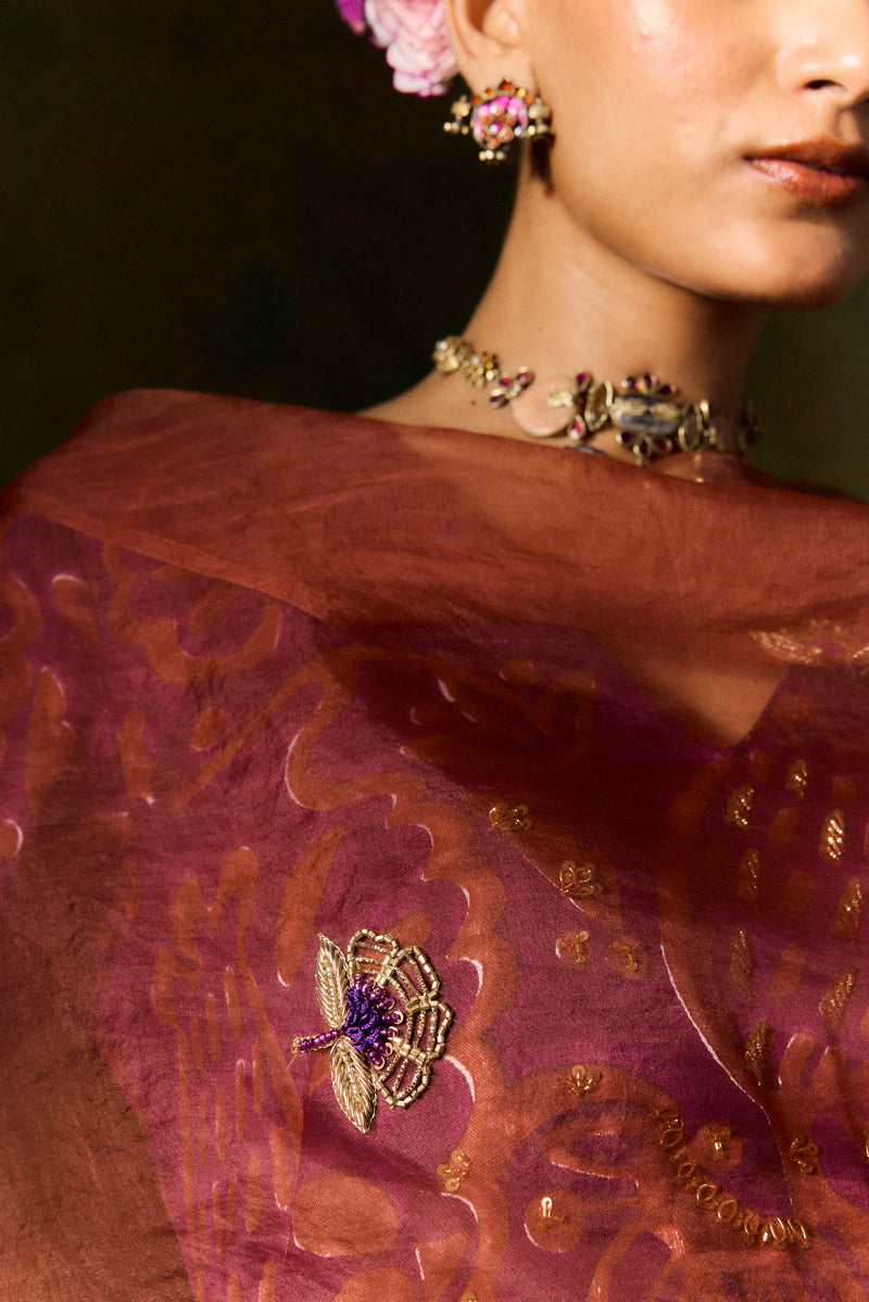 SAANJH SILK KURTA SET + DUPATTA organza by JodiLife for women in Singapore