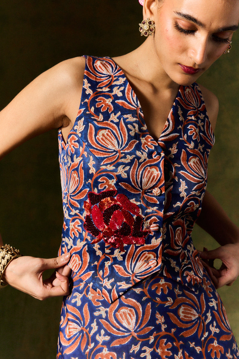 INAAYA SILK SKIRT & WAISTCOAT SET silk by JodiLife for women in Singapore