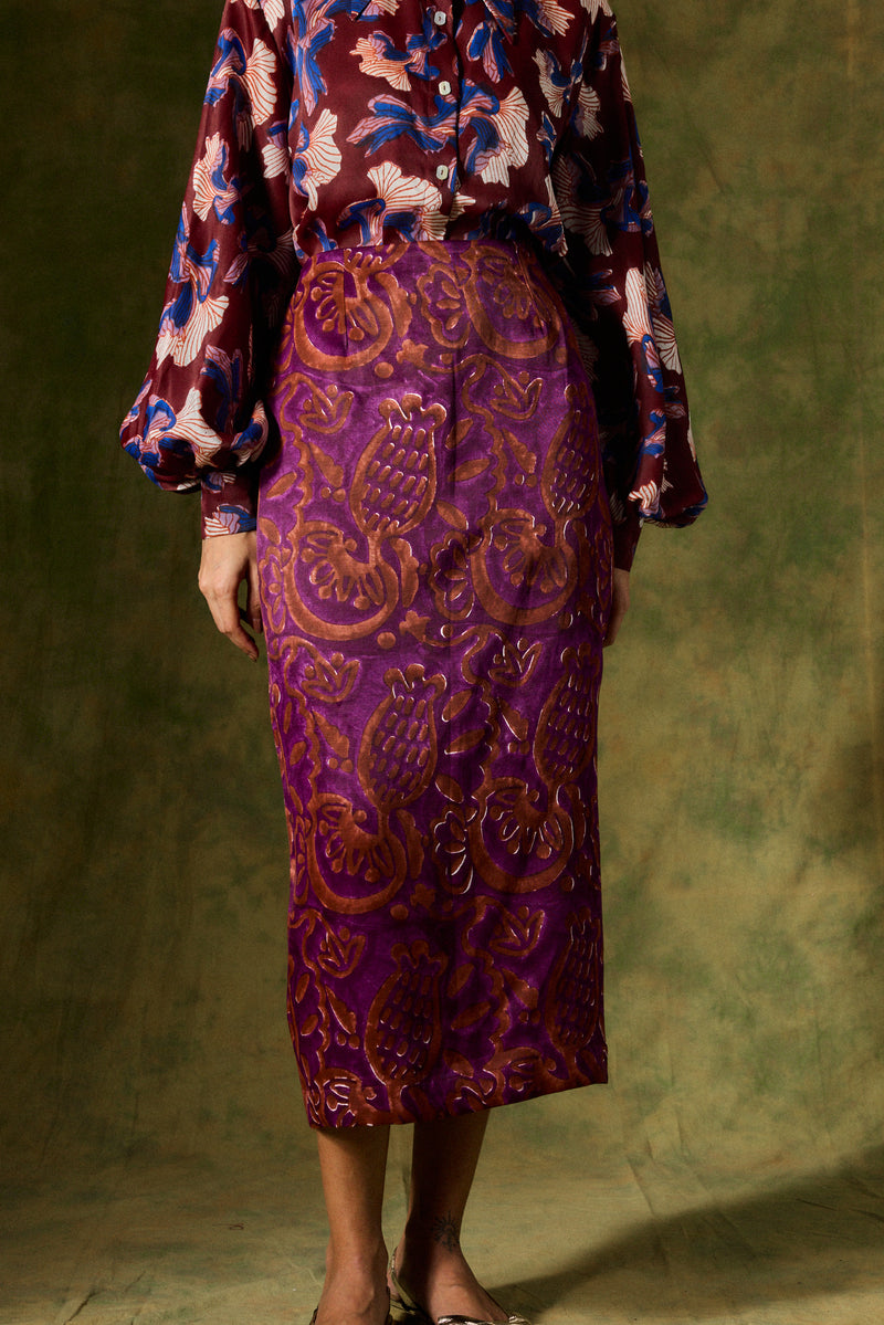 SAANJH SILK PENCIL SKIRT silk by JodiLife for women in Singapore