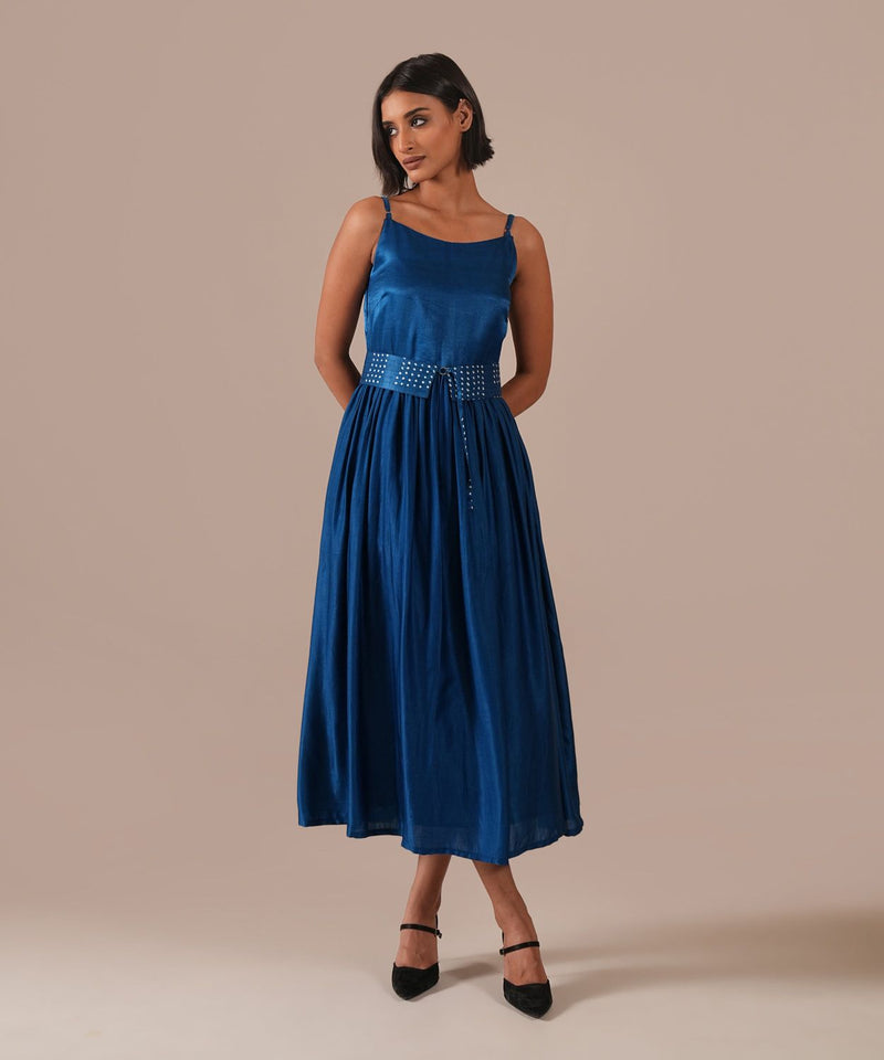 SILK SONATA DRESS silk Buy SILK SONATA DRESS from C&W | Dresses for Women by Indigo Dreams in blue color for women in Singapore