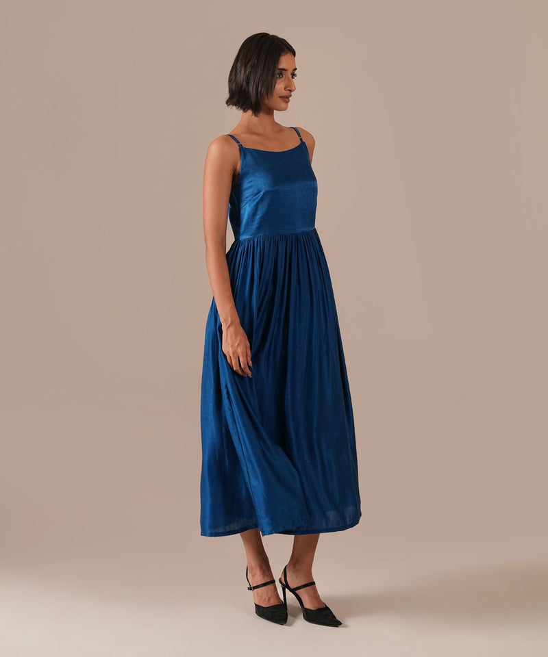 SILK SONATA DRESS silk Buy SILK SONATA DRESS from C&W | Dresses for Women by Indigo Dreams in blue color for women in Singapore