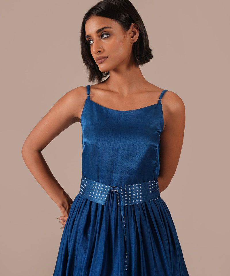 SILK SONATA DRESS silk Buy SILK SONATA DRESS from C&W | Dresses for Women by Indigo Dreams in blue color for women in Singapore