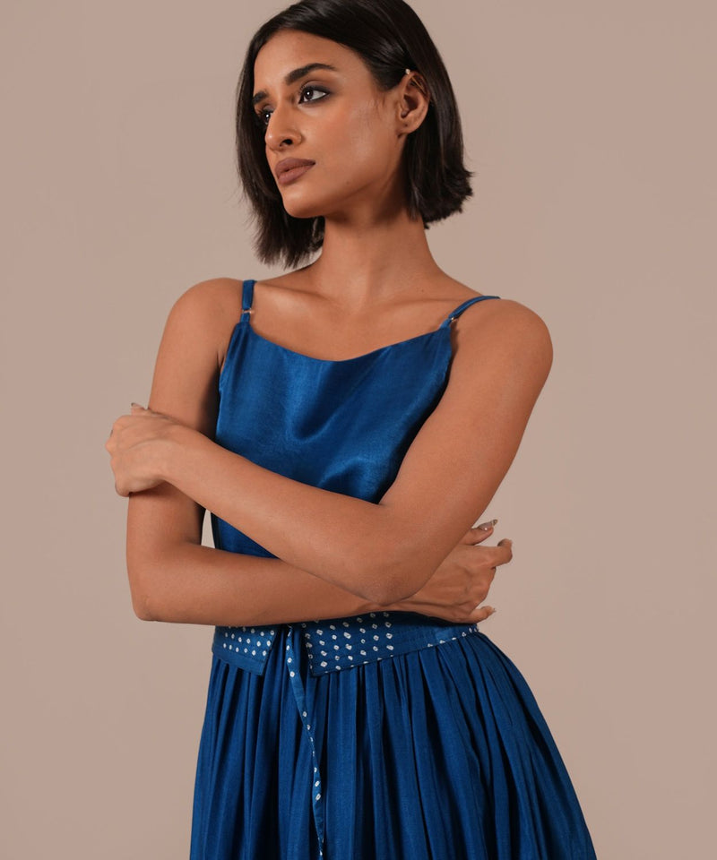 SILK SONATA DRESS silk Buy SILK SONATA DRESS from C&W | Dresses for Women by Indigo Dreams in blue color for women in Singapore