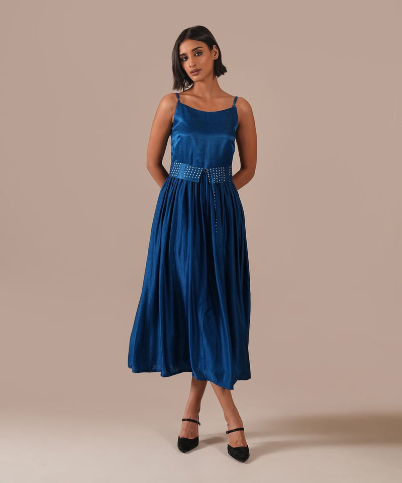 SILK SONATA DRESS silk Buy SILK SONATA DRESS from C&W | Dresses for Women by Indigo Dreams in blue color for women in Singapore