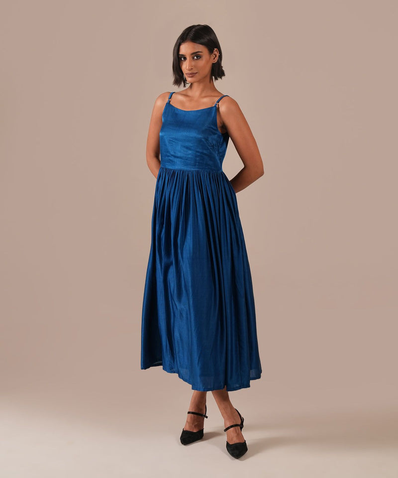 SILK SONATA DRESS silk Buy SILK SONATA DRESS from C&W | Dresses for Women by Indigo Dreams in blue color for women in Singapore