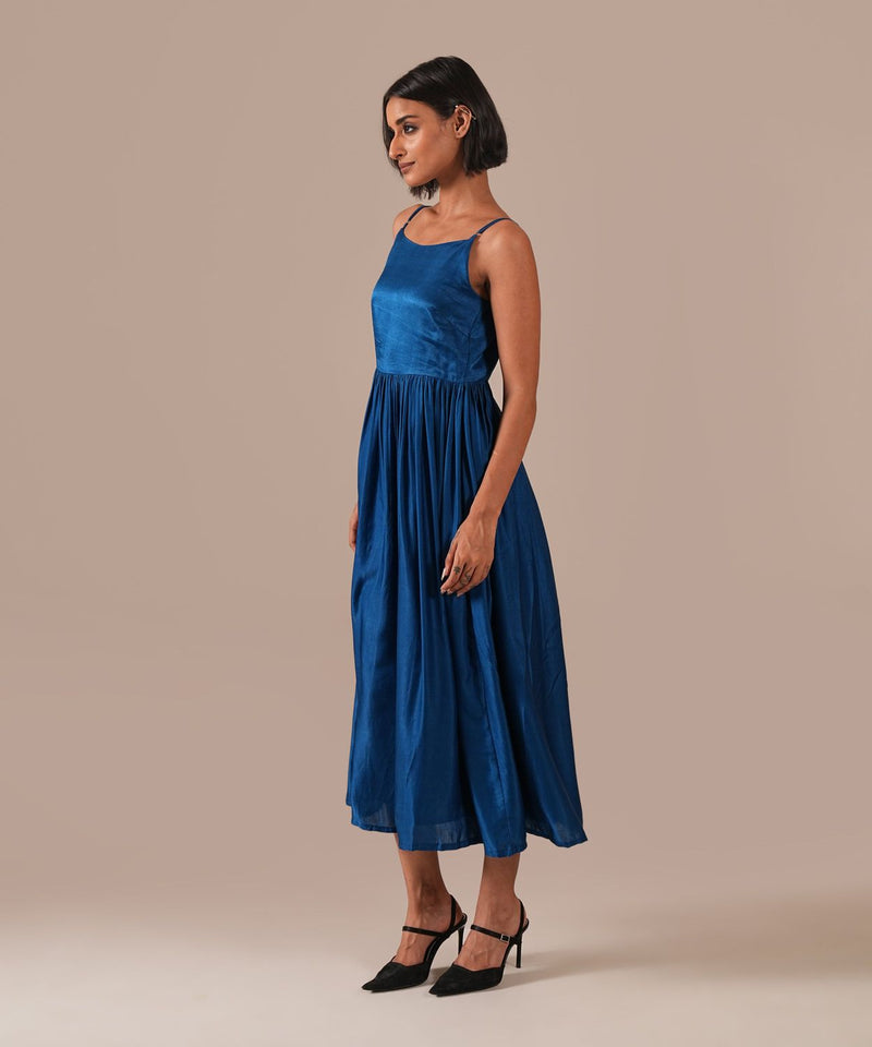 SILK SONATA DRESS silk Buy SILK SONATA DRESS from C&W | Dresses for Women by Indigo Dreams in blue color for women in Singapore
