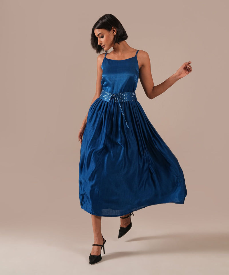 SILK SONATA DRESS silk Buy SILK SONATA DRESS from C&W | Dresses for Women by Indigo Dreams in blue color for women in Singapore