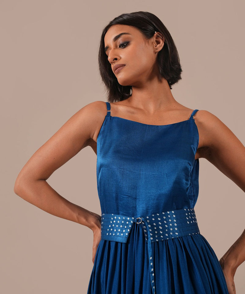 SILK SONATA DRESS silk Buy SILK SONATA DRESS from C&W | Dresses for Women by Indigo Dreams in blue color for women in Singapore