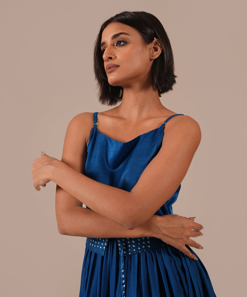 SILK SONATA DRESS silk Buy SILK SONATA DRESS from C&W | Dresses for Women by Indigo Dreams in blue color for women in Singapore