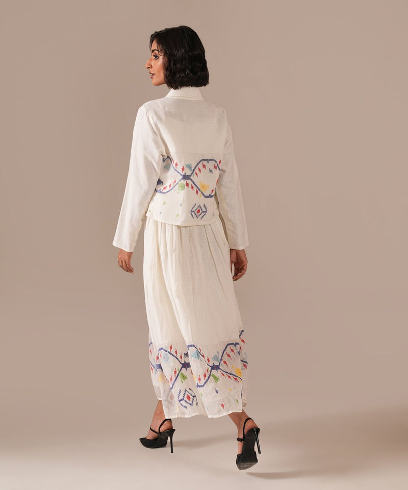 SNOW PETAL SET 100% cotton Buy SNOW PETAL SET from C&W | Co-Ord Sets for Women by Indigo Dreams in white color for women in Singapore