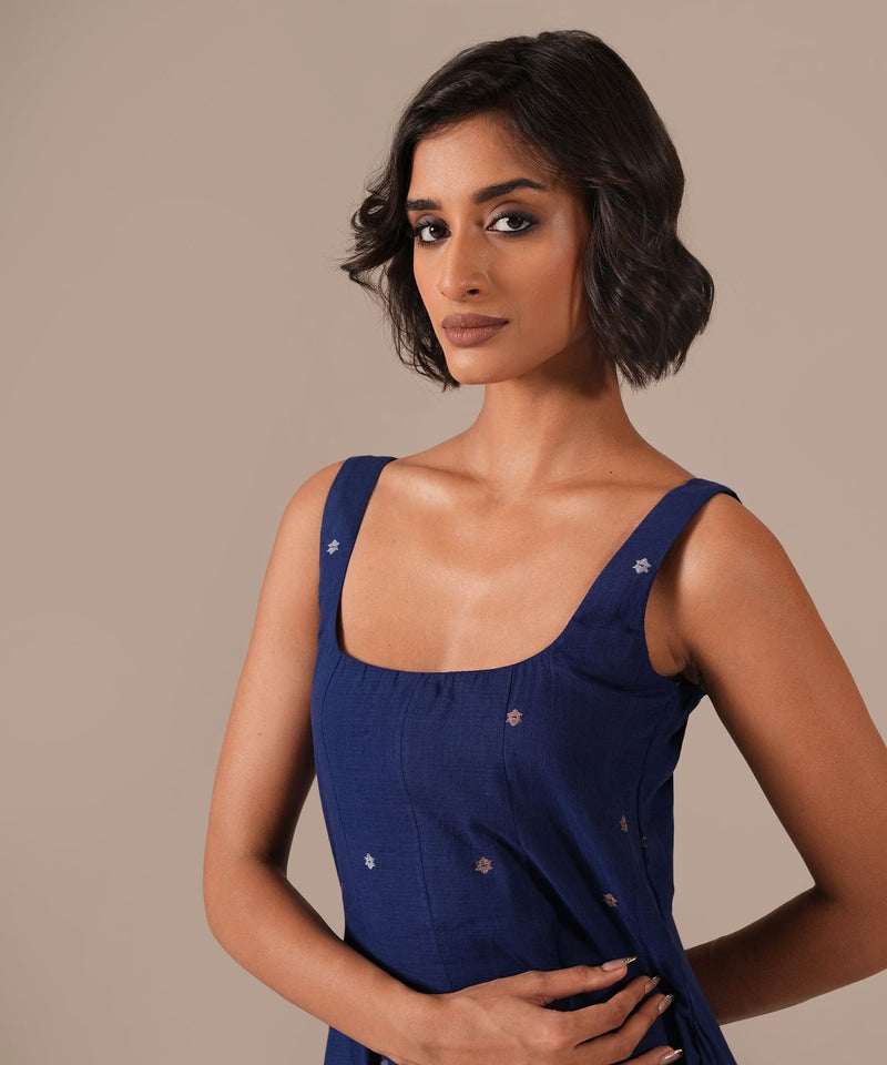 STARRY MIST DRESS 100% cotton Buy STARRY MIST DRESS from C&W | Dresses for Women by Indigo Dreams in blue color for women in Singapore