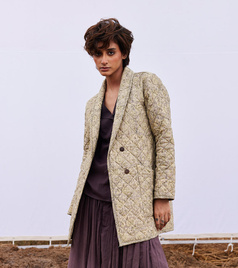 Stone floral jacket cotton by Khara Kapas in multi for women in Singapore