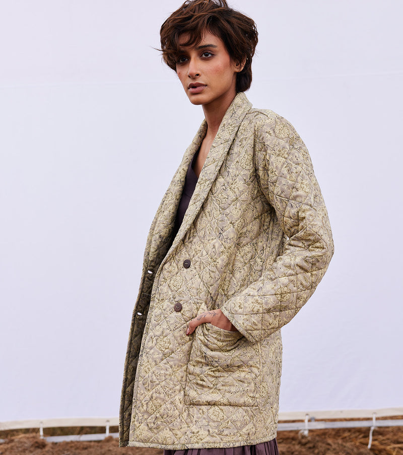Stone floral jacket cotton by Khara Kapas in multi for women in Singapore
