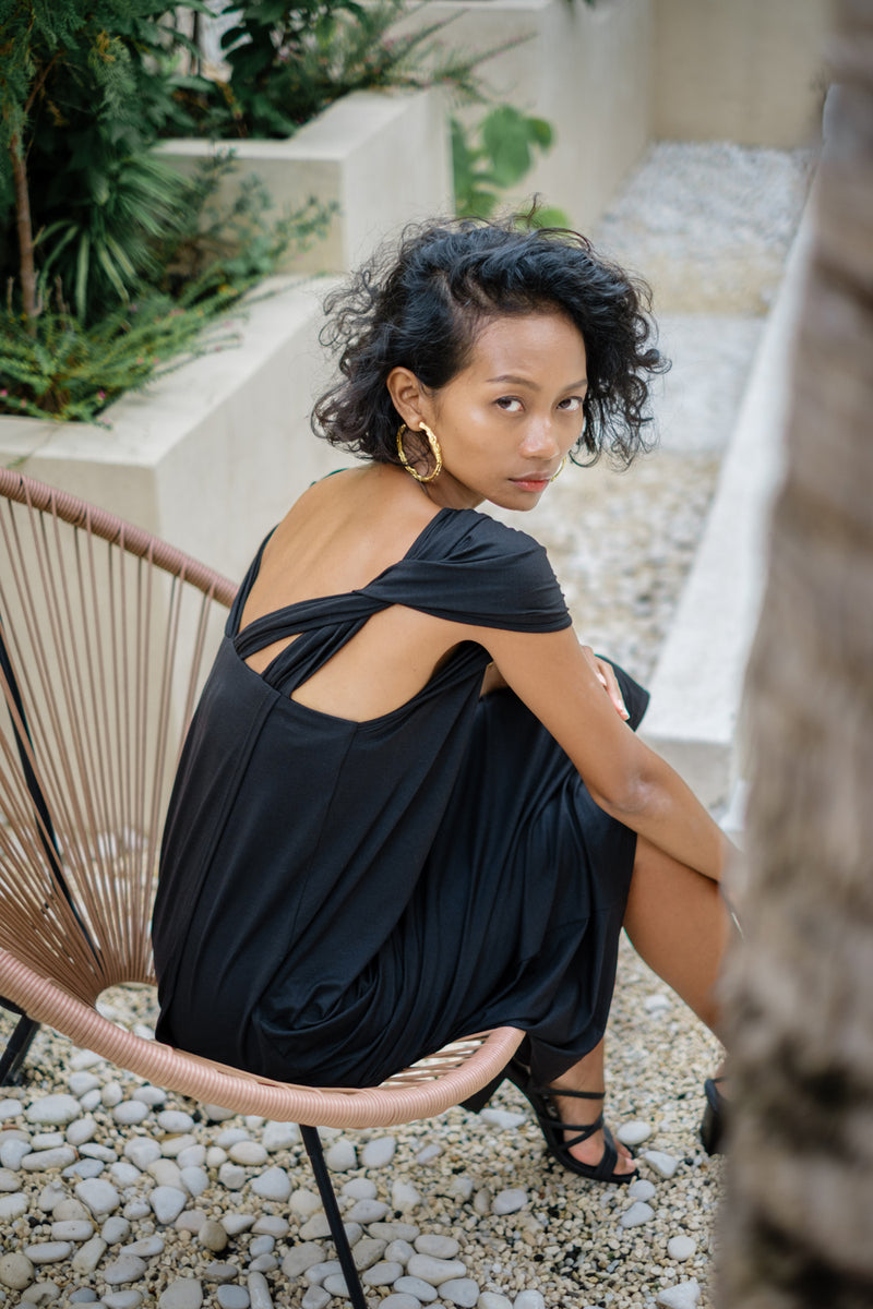 Olivia Dress Tencel Dress By Su By Hand In Black For Women In Singapore