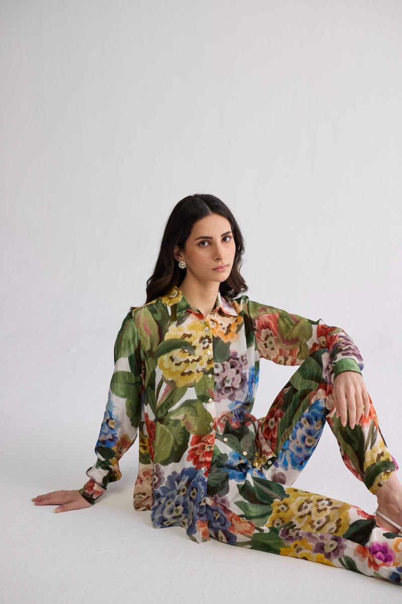 VERANDA CO-ORD SET crepe co-ord set by YAM in multicolor for women in Singapore