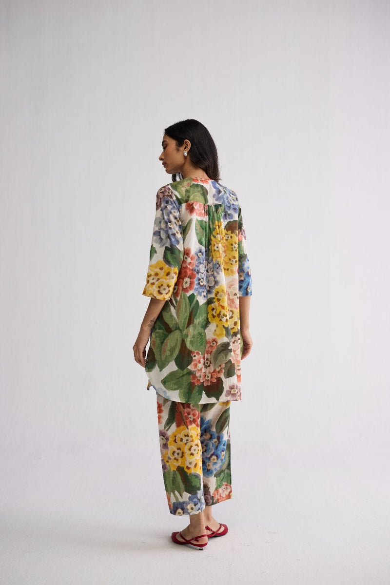 VERANDA SHORT KURTA SET cotton cambric kurta/kurta set by YAM in multicolor for women in Singapore