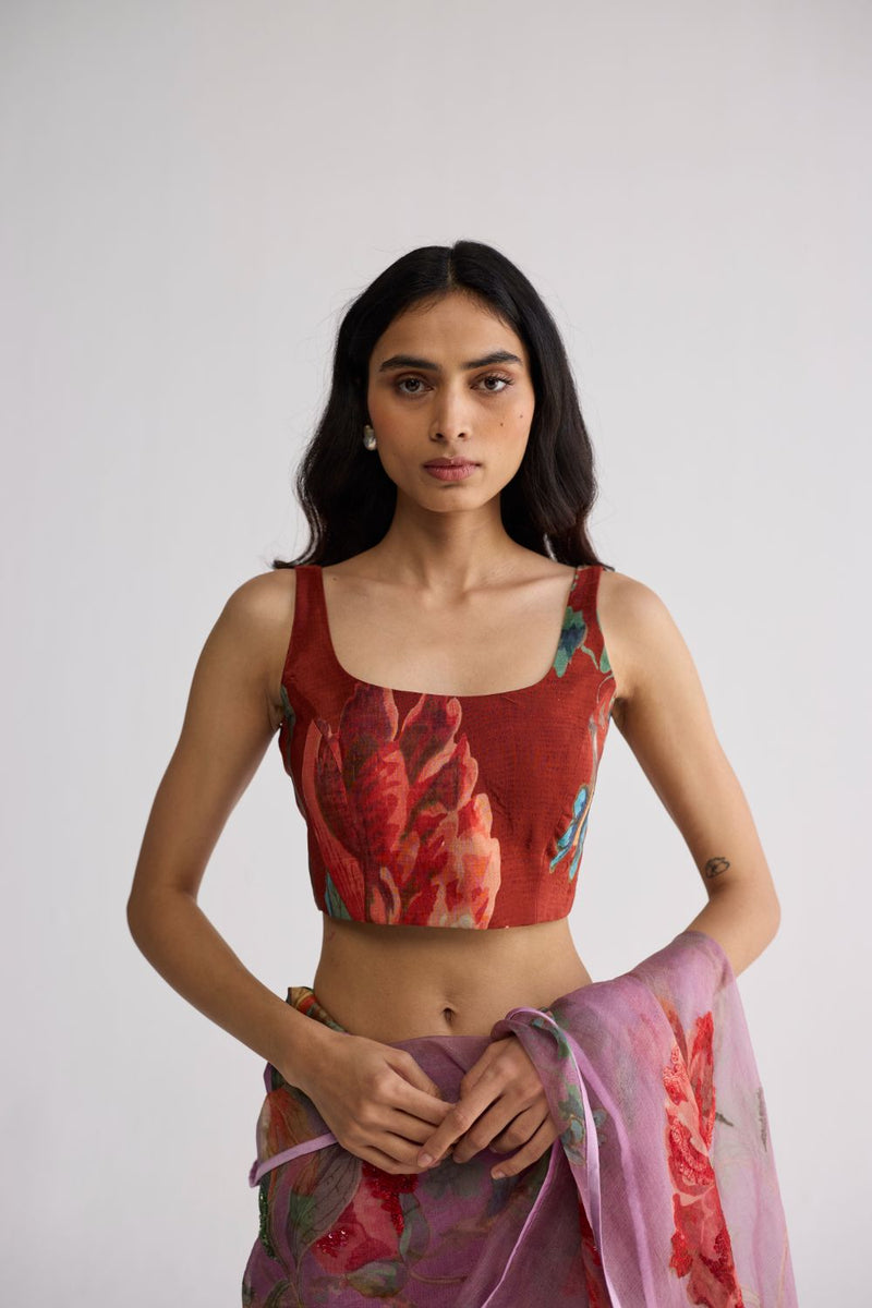 VINE BLOUSE cotton blouse by YAM in purple for women in Singapore