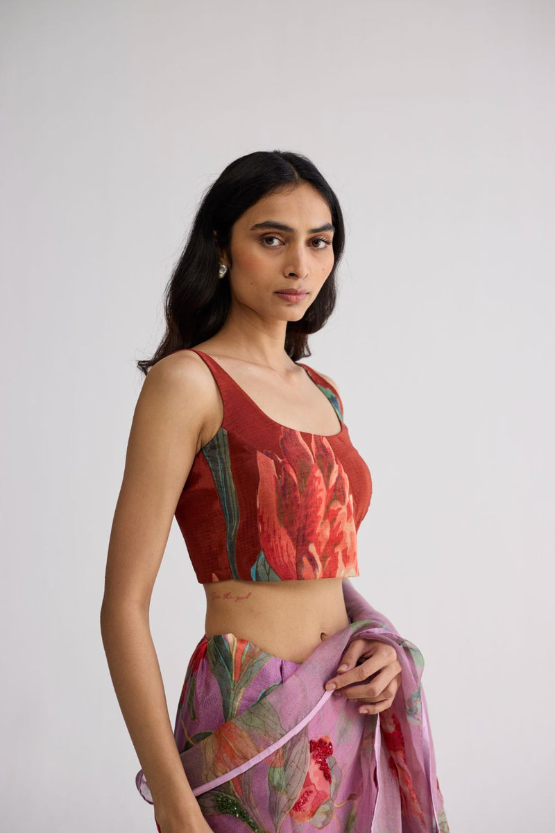 VINE BLOUSE cotton blouse by YAM in purple for women in Singapore