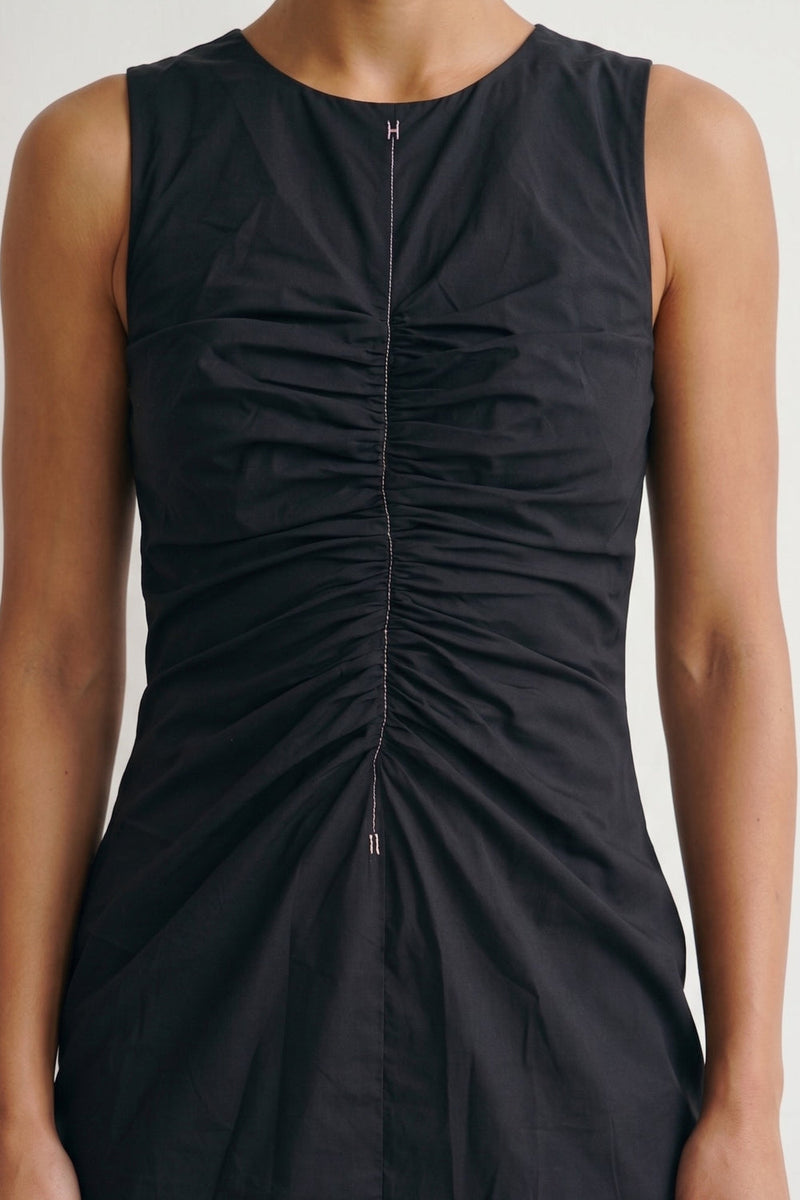 Sarah Noir Dress poplin dress by Doodlage in black for women in Singapore