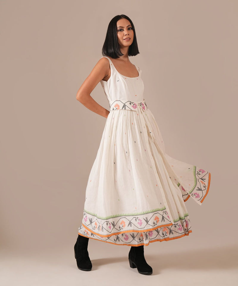 WHISPERING LOTUS DRESS silk Buy WHISPERING LOTUS DRESS from C&W | Dresses for Women by Indigo Dreams in white color for women in Singapore