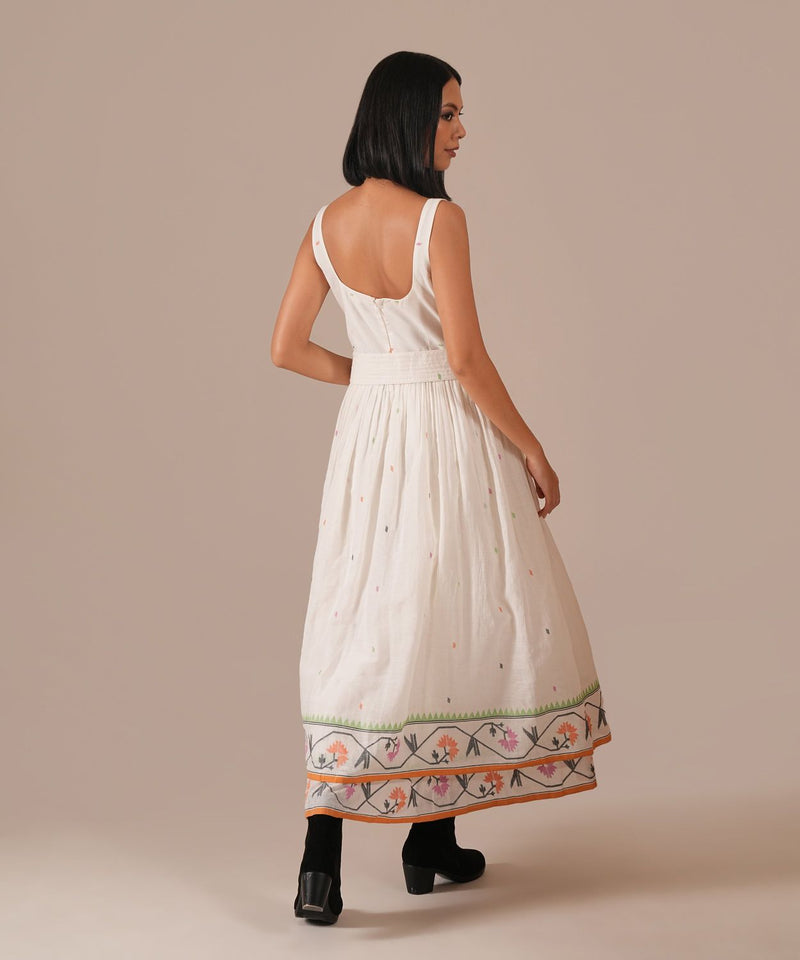 WHISPERING LOTUS DRESS silk Buy WHISPERING LOTUS DRESS from C&W | Dresses for Women by Indigo Dreams in white color for women in Singapore