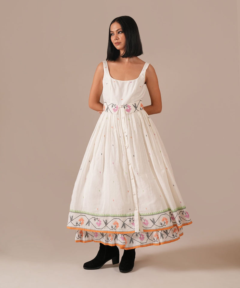 WHISPERING LOTUS DRESS silk Buy WHISPERING LOTUS DRESS from C&W | Dresses for Women by Indigo Dreams in white color for women in Singapore