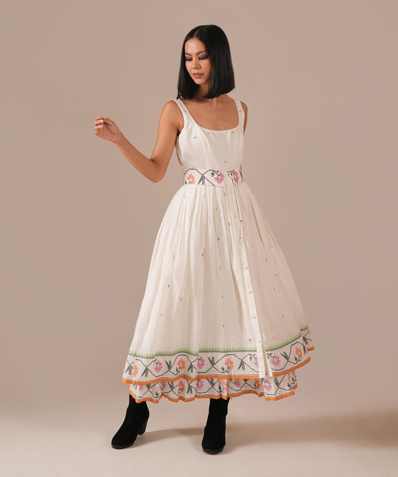 WHISPERING LOTUS DRESS silk Buy WHISPERING LOTUS DRESS from C&W | Dresses for Women by Indigo Dreams in white color for women in Singapore