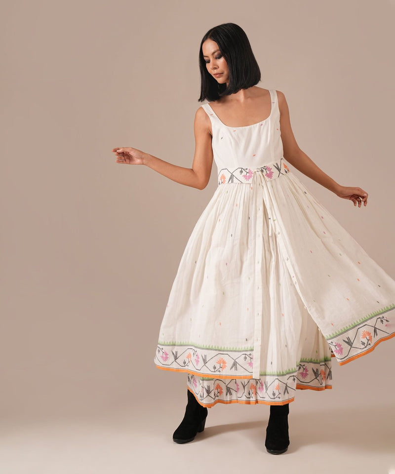 WHISPERING LOTUS DRESS silk Buy WHISPERING LOTUS DRESS from C&W | Dresses for Women by Indigo Dreams in white color for women in Singapore