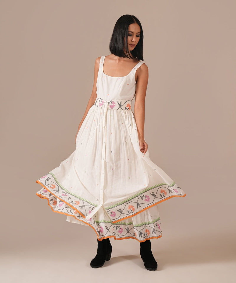 WHISPERING LOTUS DRESS silk Buy WHISPERING LOTUS DRESS from C&W | Dresses for Women by Indigo Dreams in white color for women in Singapore