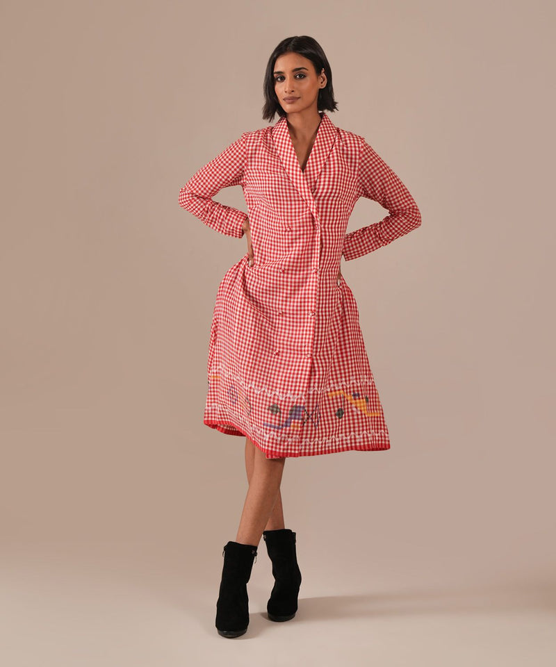 WOVEN WHIMSY DRESS 100% cotton Buy WOVEN WHIMSY DRESS from C&W | Dresses for Women by Indigo Dreams in red color for women in Singapore
