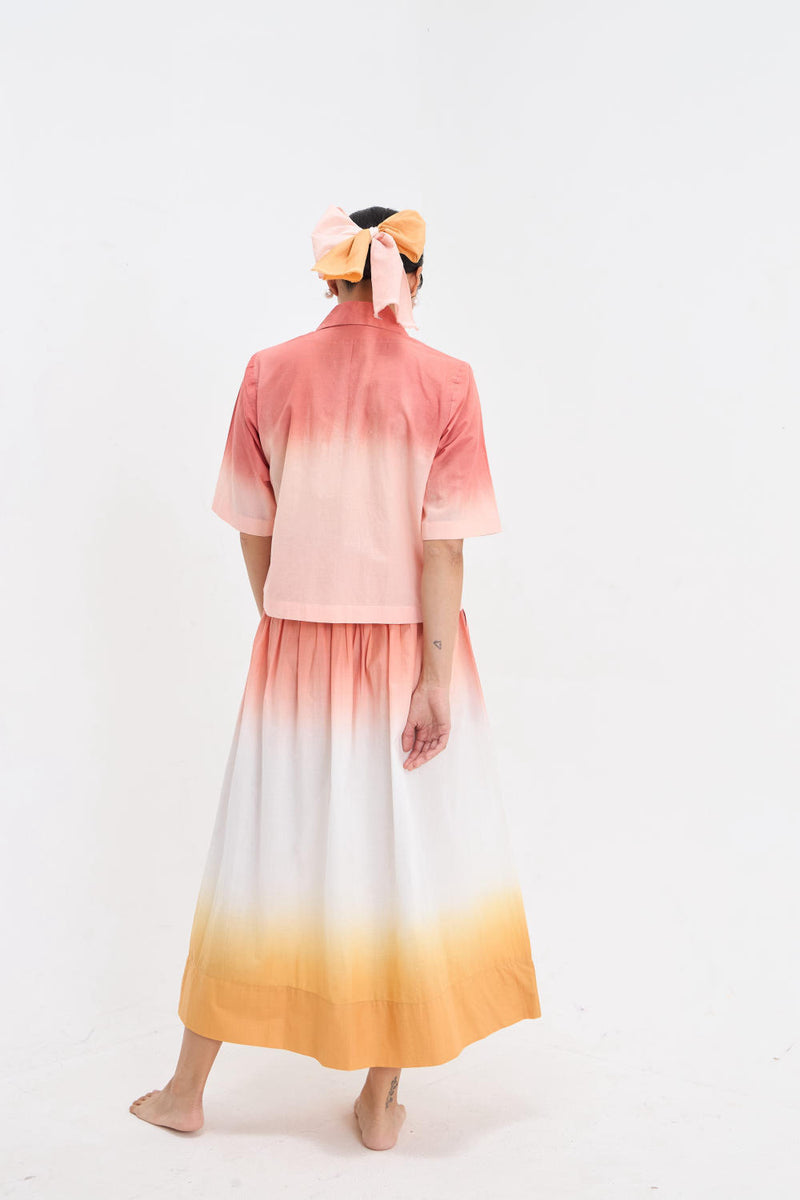 OMBRE SKIRT TOP SET cotton by Aavidi for women in Singapore